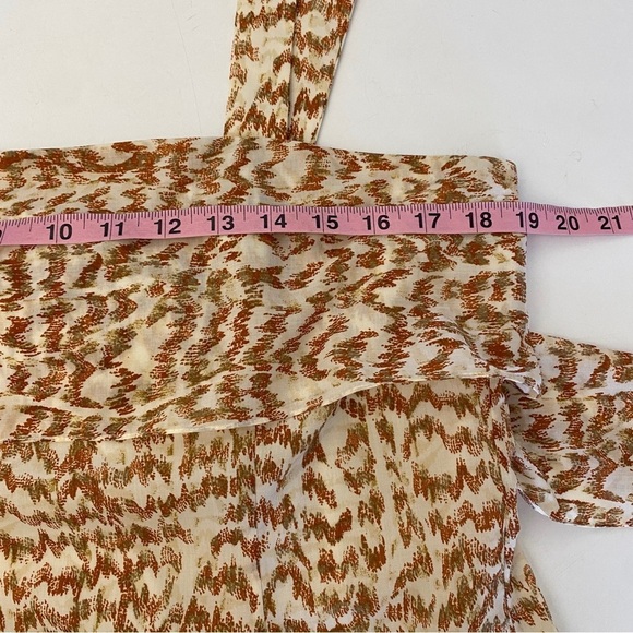 Theory || Drape Back Tiered Mini Dress Wide Strap Sundress in Desert Lawn Tan 12 - Picture 5 of 10